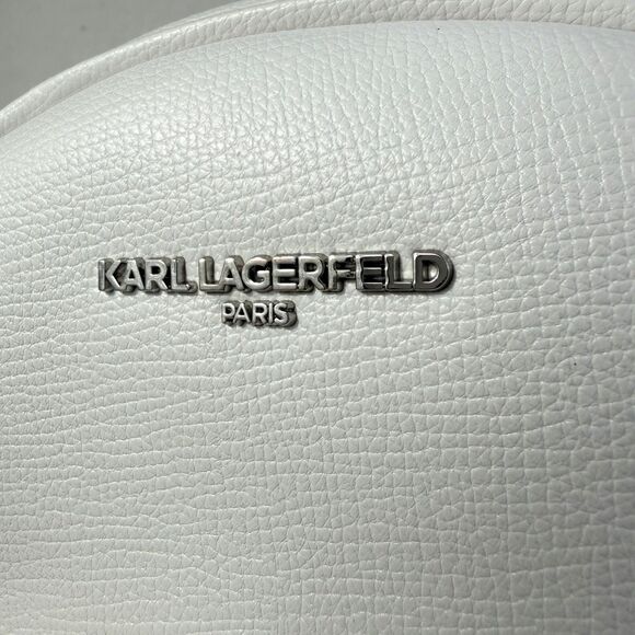 NWT Karl Lagerfeld Paris Mini Backpack MSRP $198 Authentic White Mini Pack FLAW main image 6